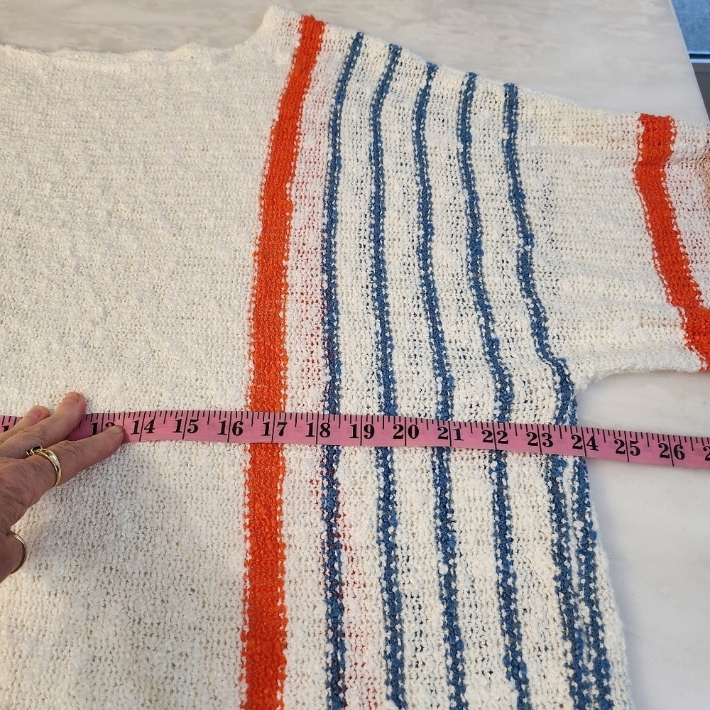 Women's All Season  Striped Sweater - , Orange, Blue, Pink Size 2X - Picture 6 of 6